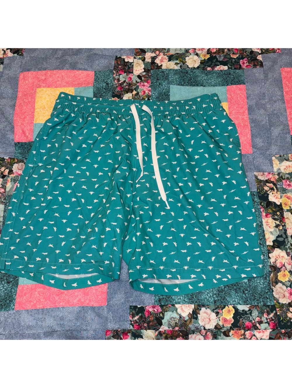 Chubbies $86 Men’s Medium teal printed Swim Summer Beach shorts